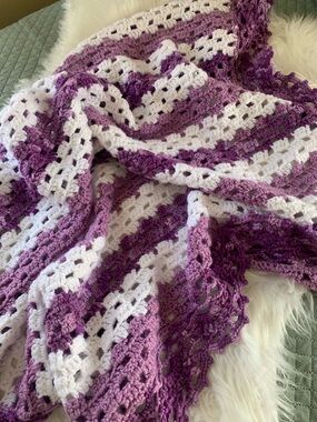 Handmade Crocheted Grandma Afghan Blanket Throw